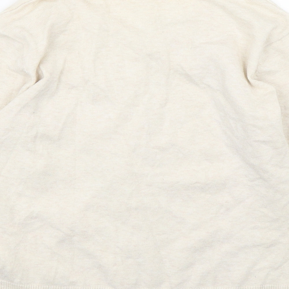 Atmosphere Womens Beige Round Neck  Cotton Cardigan Jumper Size 12
