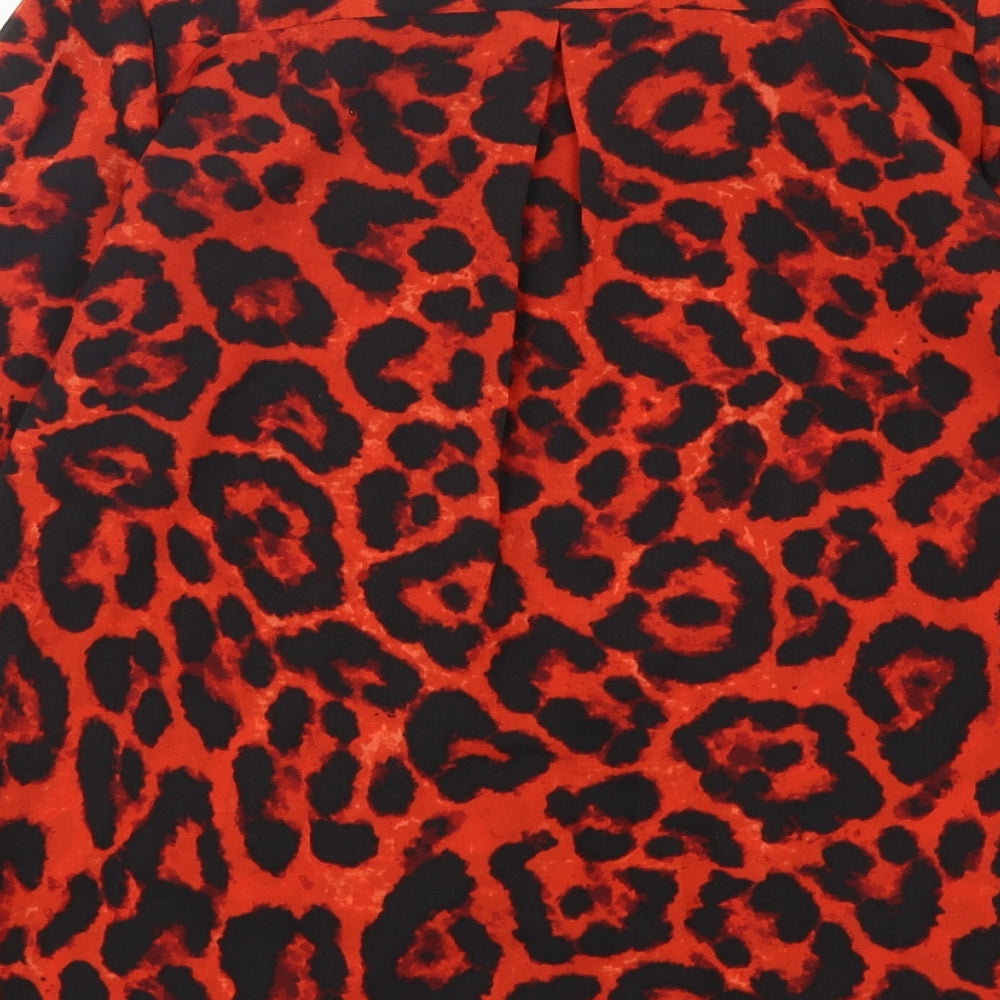 Preworn Womens Multicoloured Animal Print Polyester Basic Button-Up Size M Collared