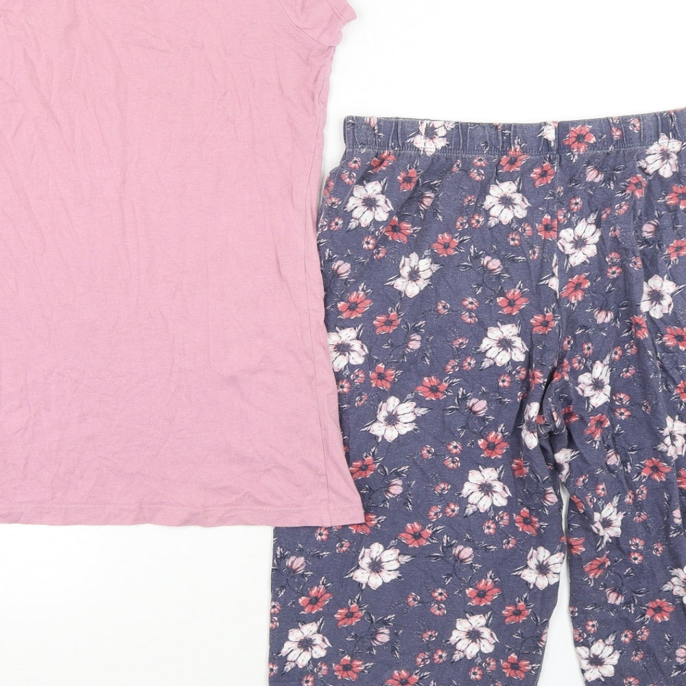Dunnes Stores Womens Multicoloured Floral Cotton  Pyjama Set Size XS