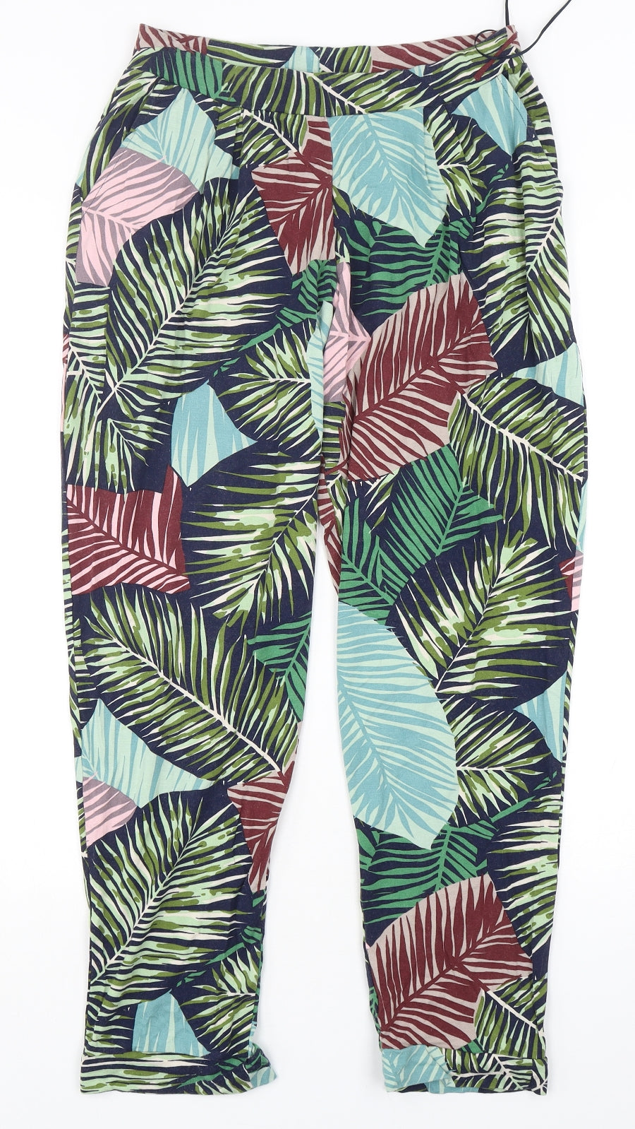 TU Womens Multicoloured Floral Viscose Jogger Trousers Size 10 L28 in Regular