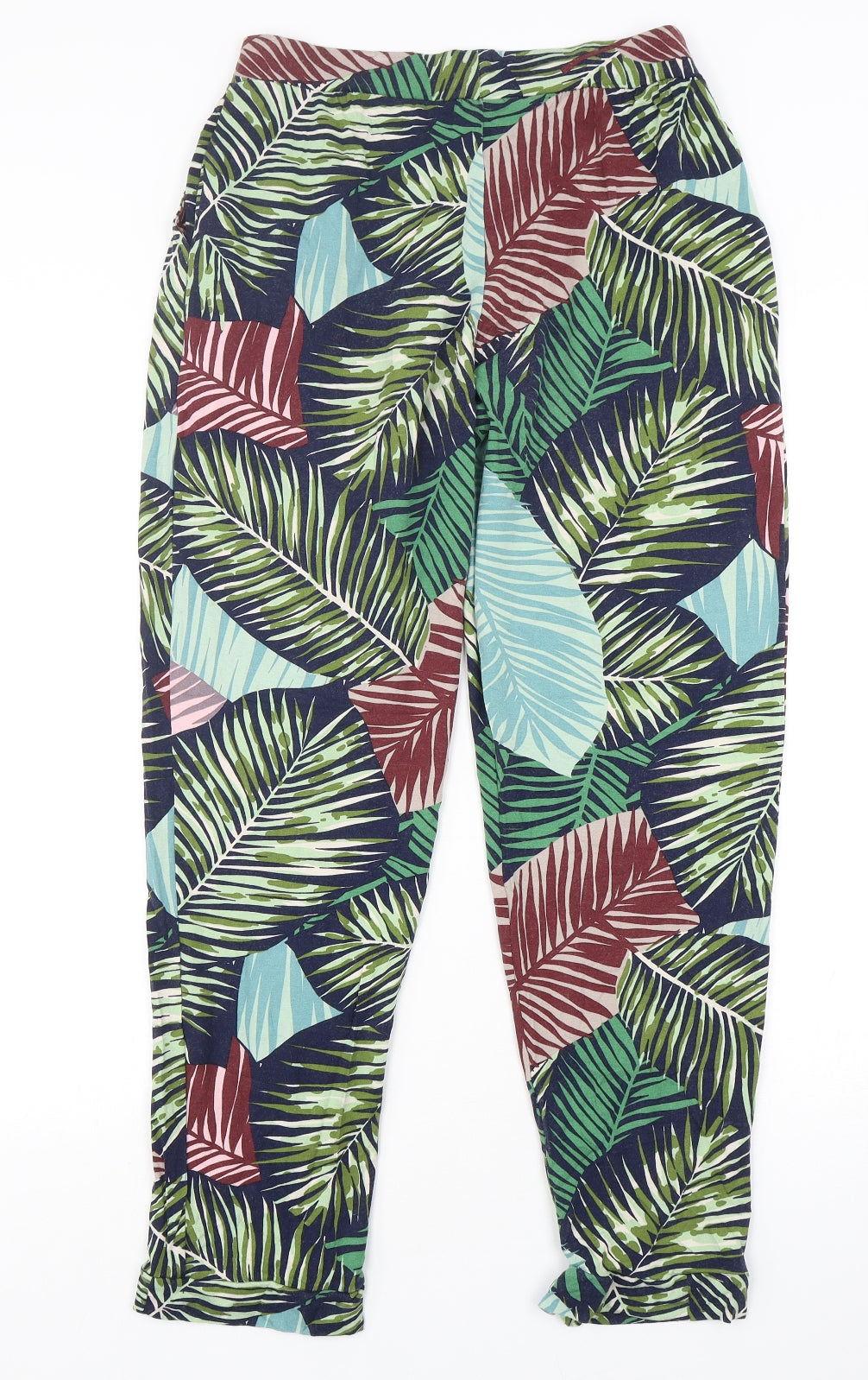 TU Womens Multicoloured Floral Viscose Jogger Trousers Size 10 L28 in Regular