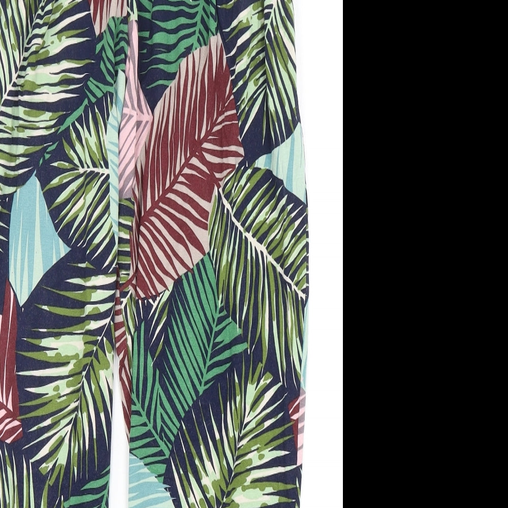 TU Womens Multicoloured Floral Viscose Jogger Trousers Size 10 L28 in Regular