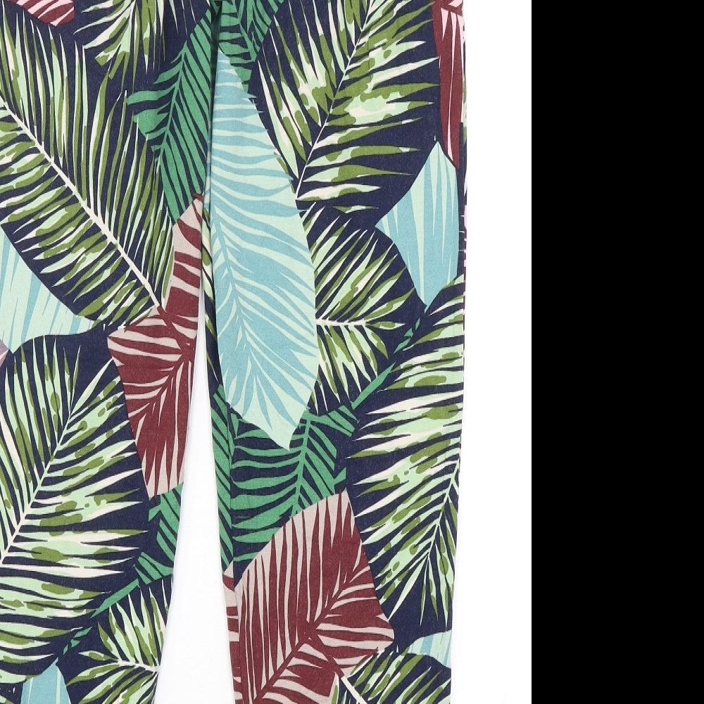 TU Womens Multicoloured Floral Viscose Jogger Trousers Size 10 L28 in Regular