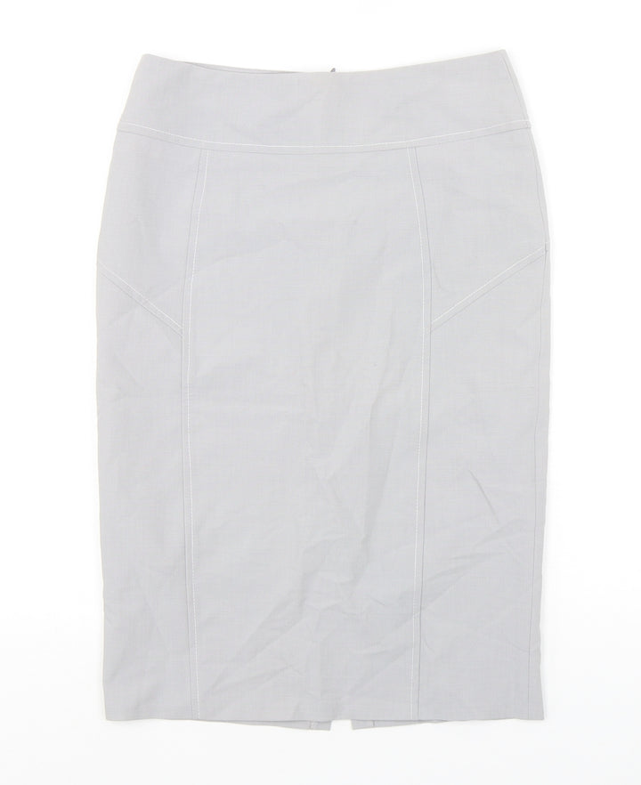Szoszy Womens Grey  Viscose Straight & Pencil Skirt Size 8