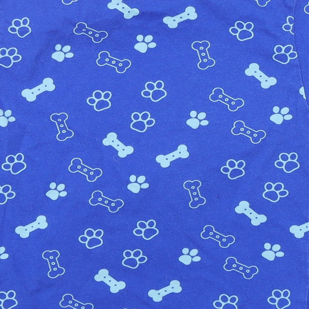 Primark Boys Blue Geometric Cotton Basic T-Shirt Size 4-5 Years Round Neck Pullover - Paw Patrol