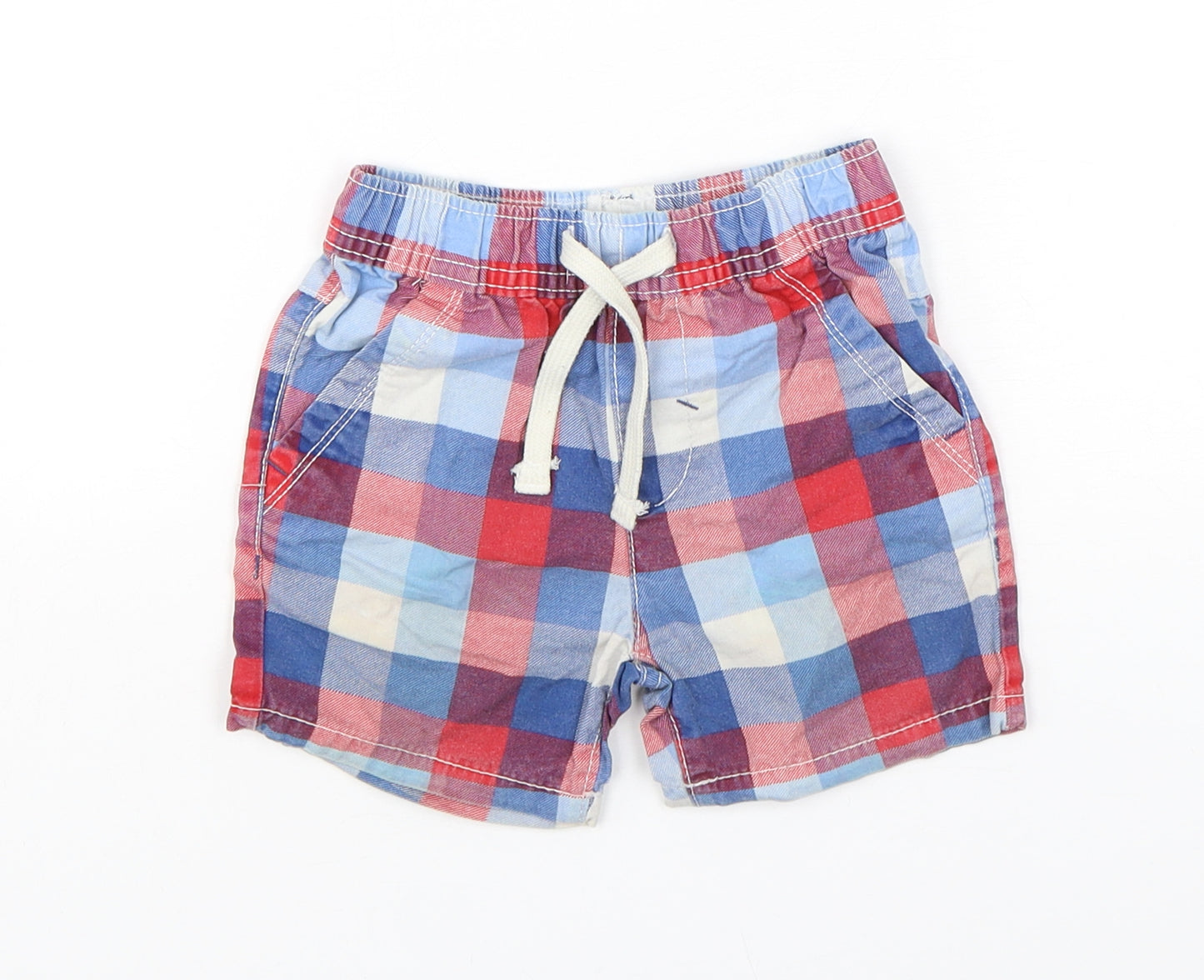 NEXT Boys Multicoloured Check Cotton Cropped Trousers Size 12-18 Months   - Shorts