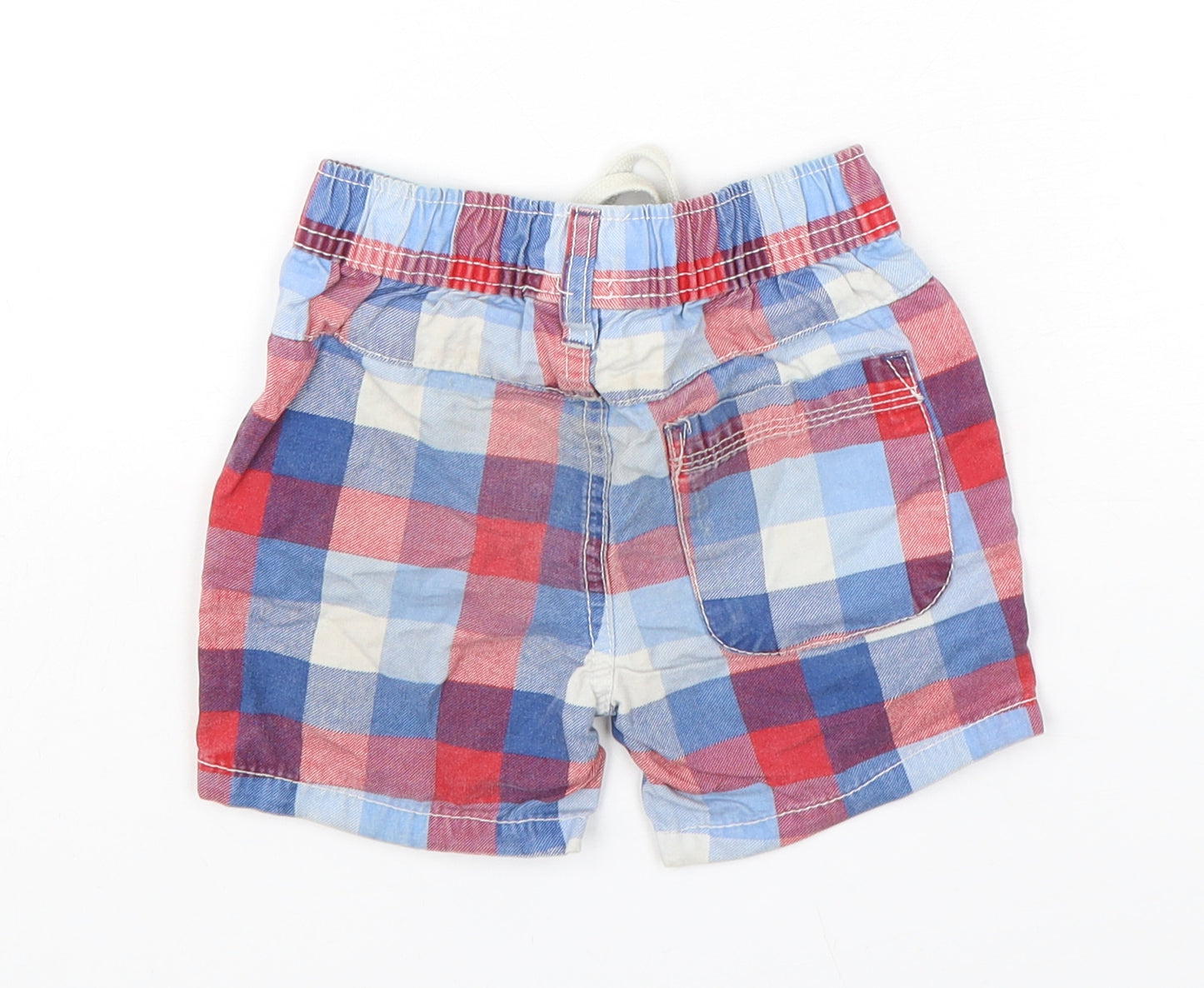 NEXT Boys Multicoloured Check Cotton Cropped Trousers Size 12-18 Months   - Shorts