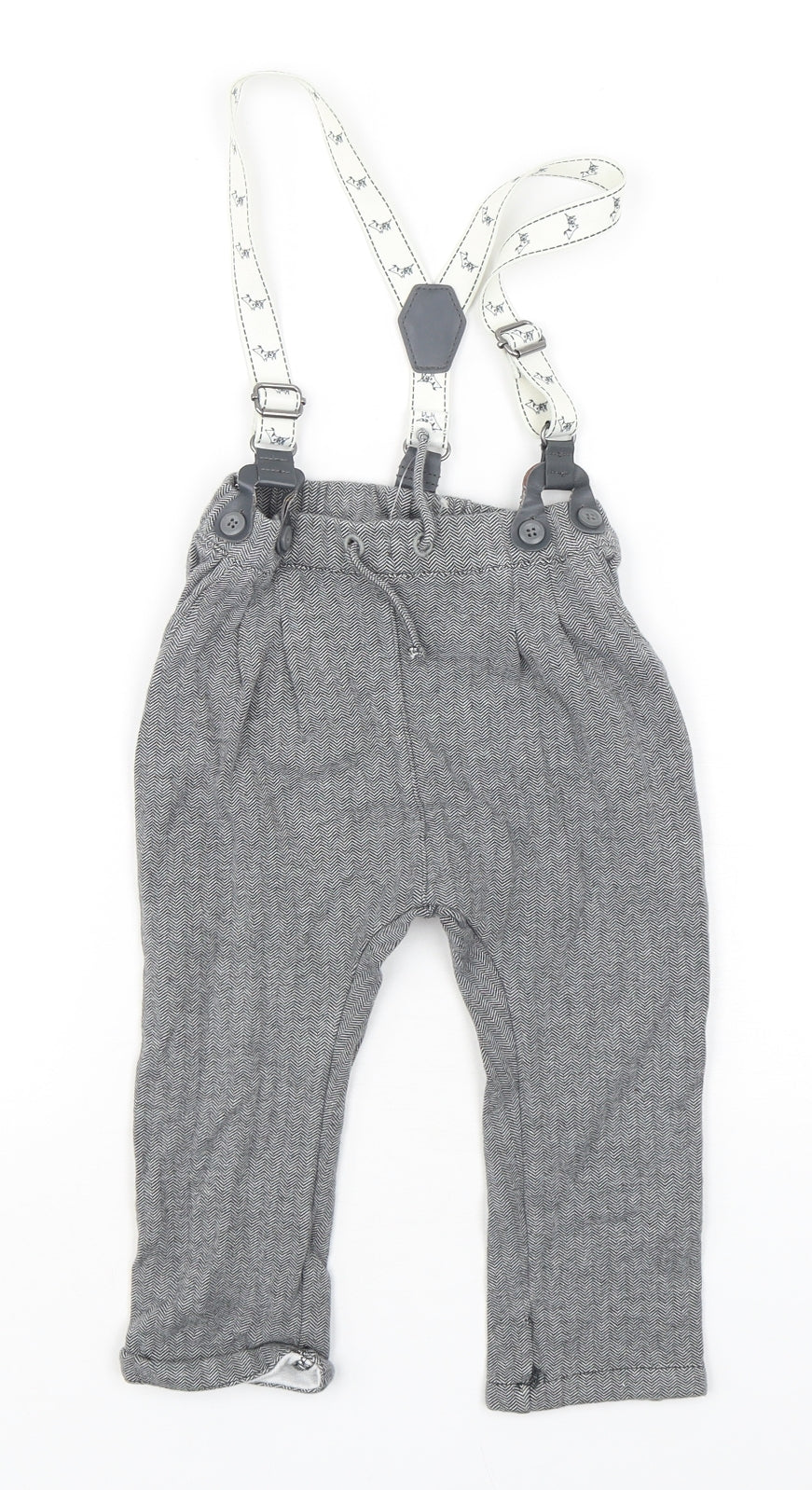 NEXT Boys Grey  Cotton Capri Trousers Size 12-18 Months