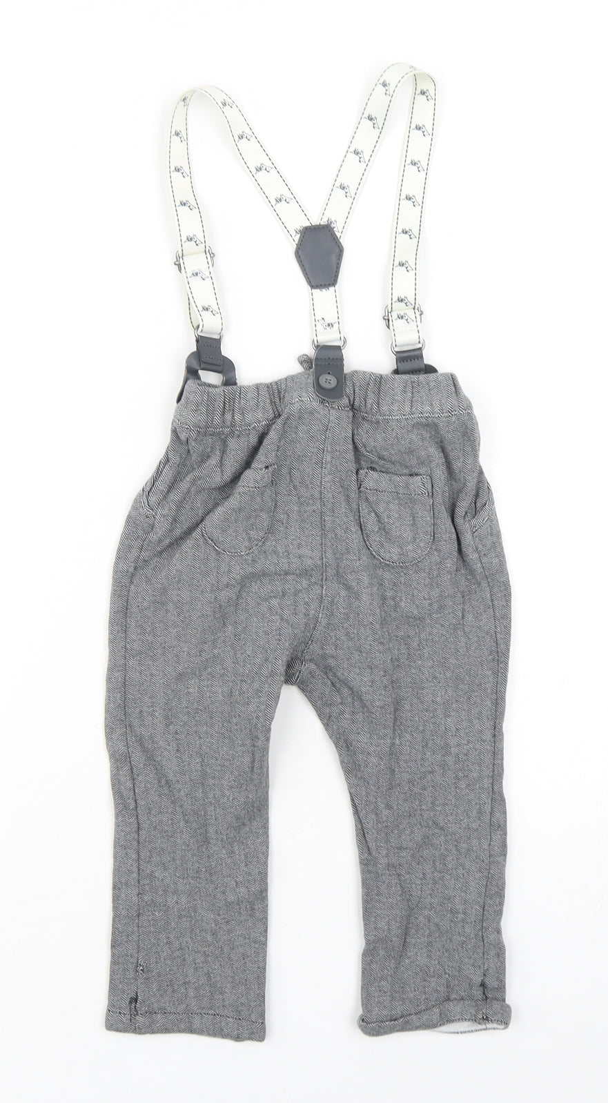 NEXT Boys Grey  Cotton Capri Trousers Size 12-18 Months