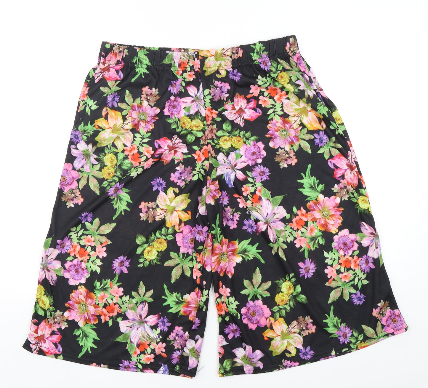 Preworn  Womens Multicoloured Floral Viscose Bermuda Shorts Size 16 L15 in Regular