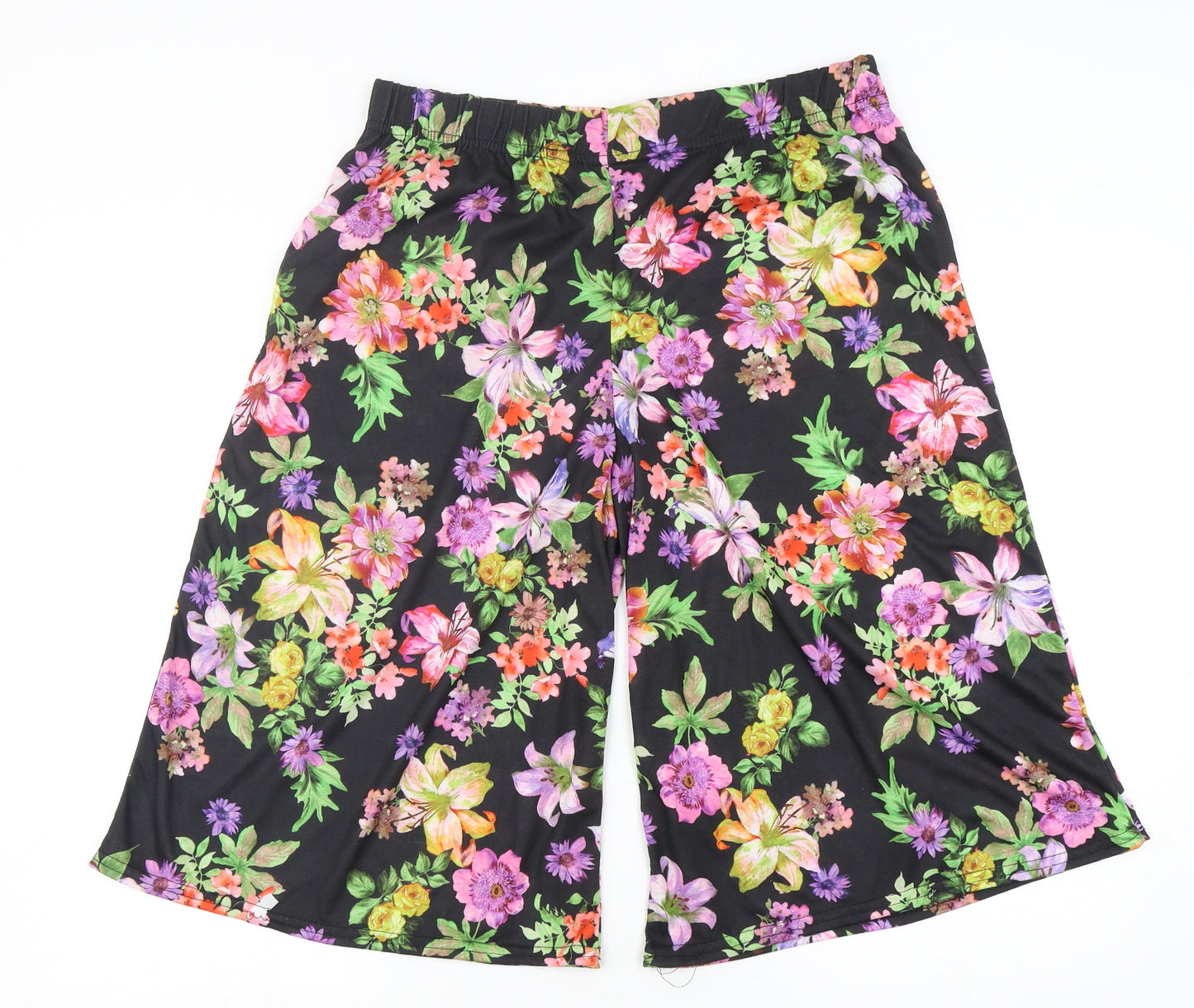 Preworn  Womens Multicoloured Floral Viscose Bermuda Shorts Size 16 L15 in Regular