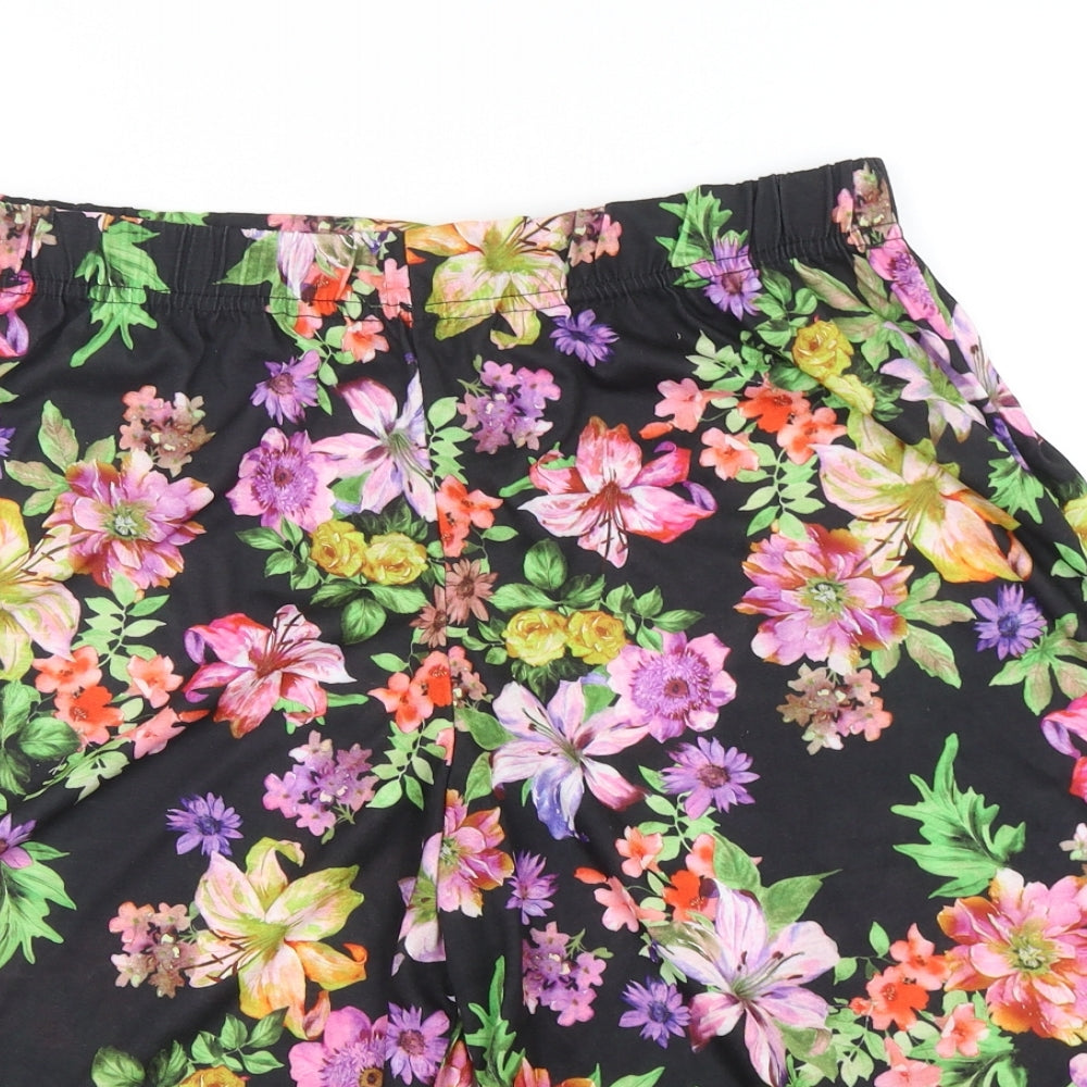 Preworn  Womens Multicoloured Floral Viscose Bermuda Shorts Size 16 L15 in Regular