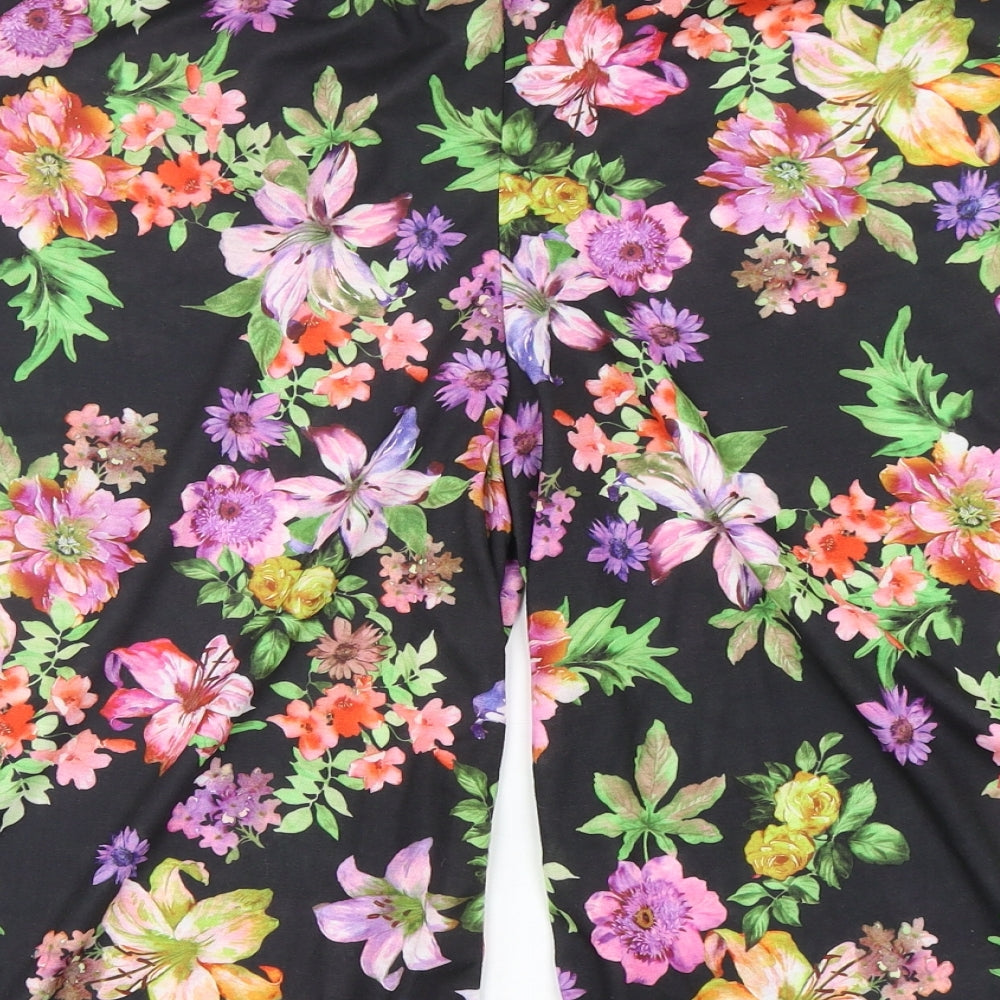 Preworn  Womens Multicoloured Floral Viscose Bermuda Shorts Size 16 L15 in Regular