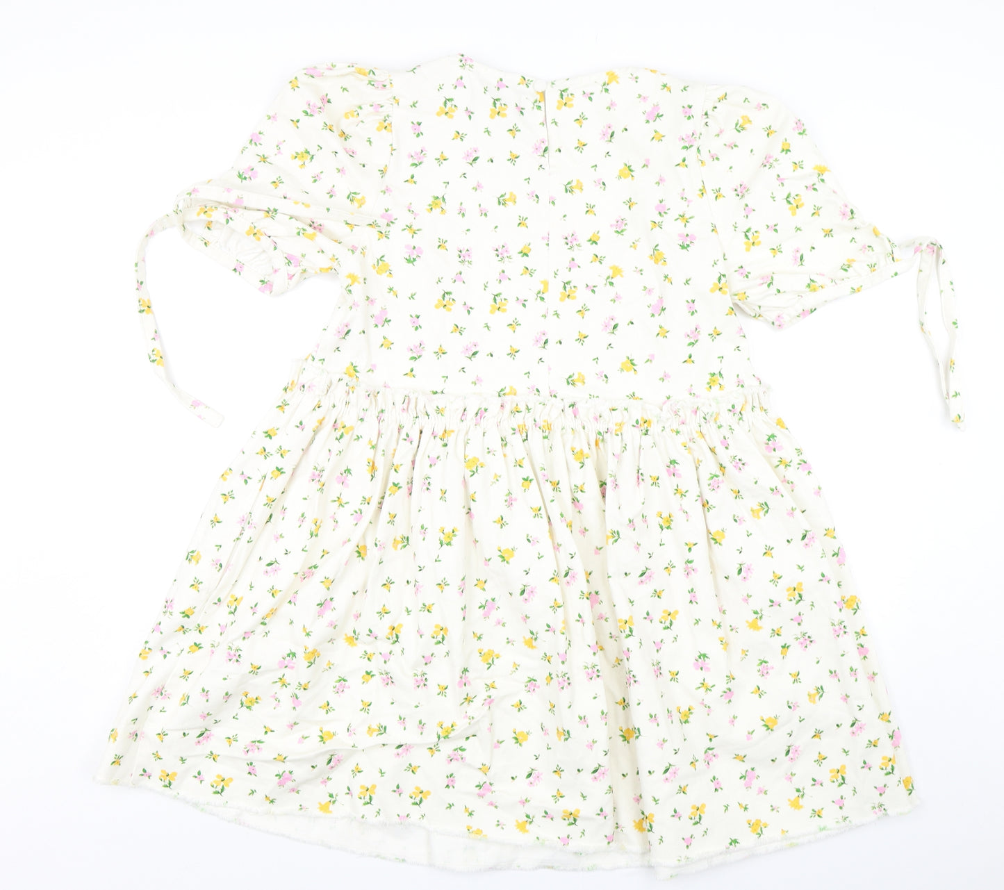 ASOS Womens Multicoloured Floral Cotton Fit & Flare  Size 12  Round Neck Button