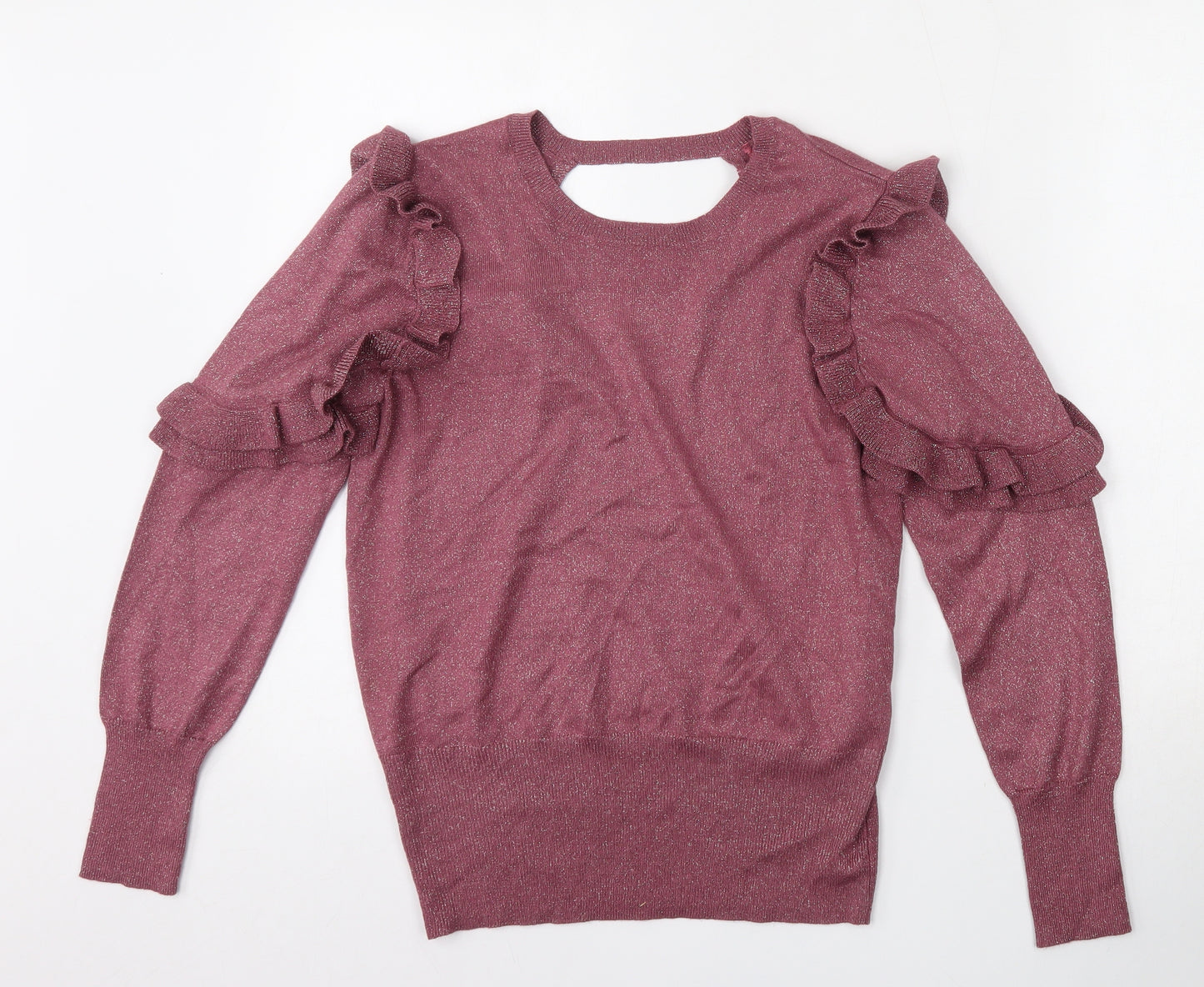 George Womens Pink V-Neck  Viscose Pullover Jumper Size 12