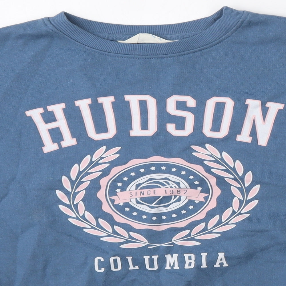 Primark Womens Blue  Cotton Pullover Sweatshirt Size 10   - Hudson Columbia