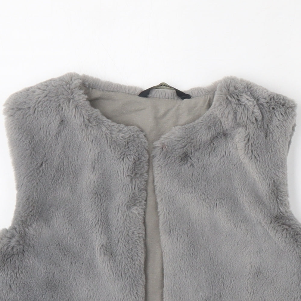 George Girls Grey  Polyester Basic Tank Size 5-6 Years Round Neck Button