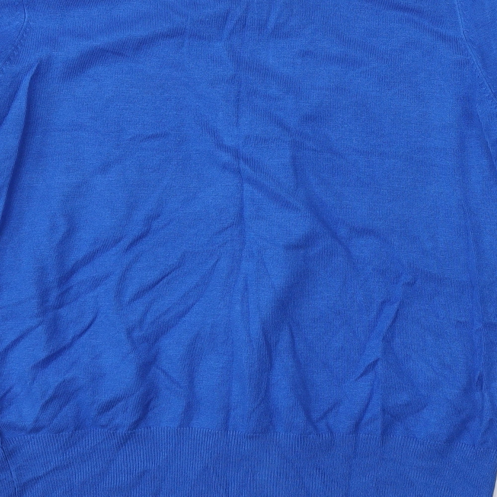 Wallis Womens Blue Round Neck  Viscose Cardigan Jumper Size 12