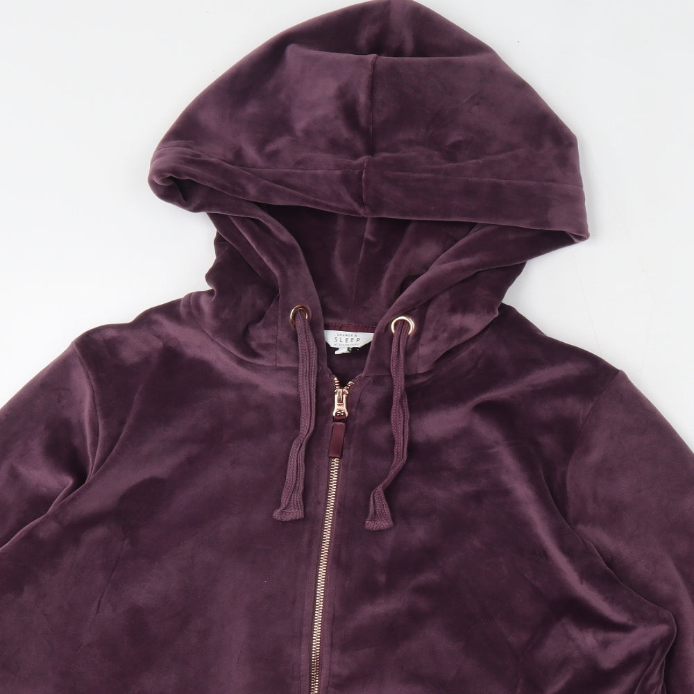 Debenhams Womens Red Solid Polyester Top Pyjama Top Size 16  Zip