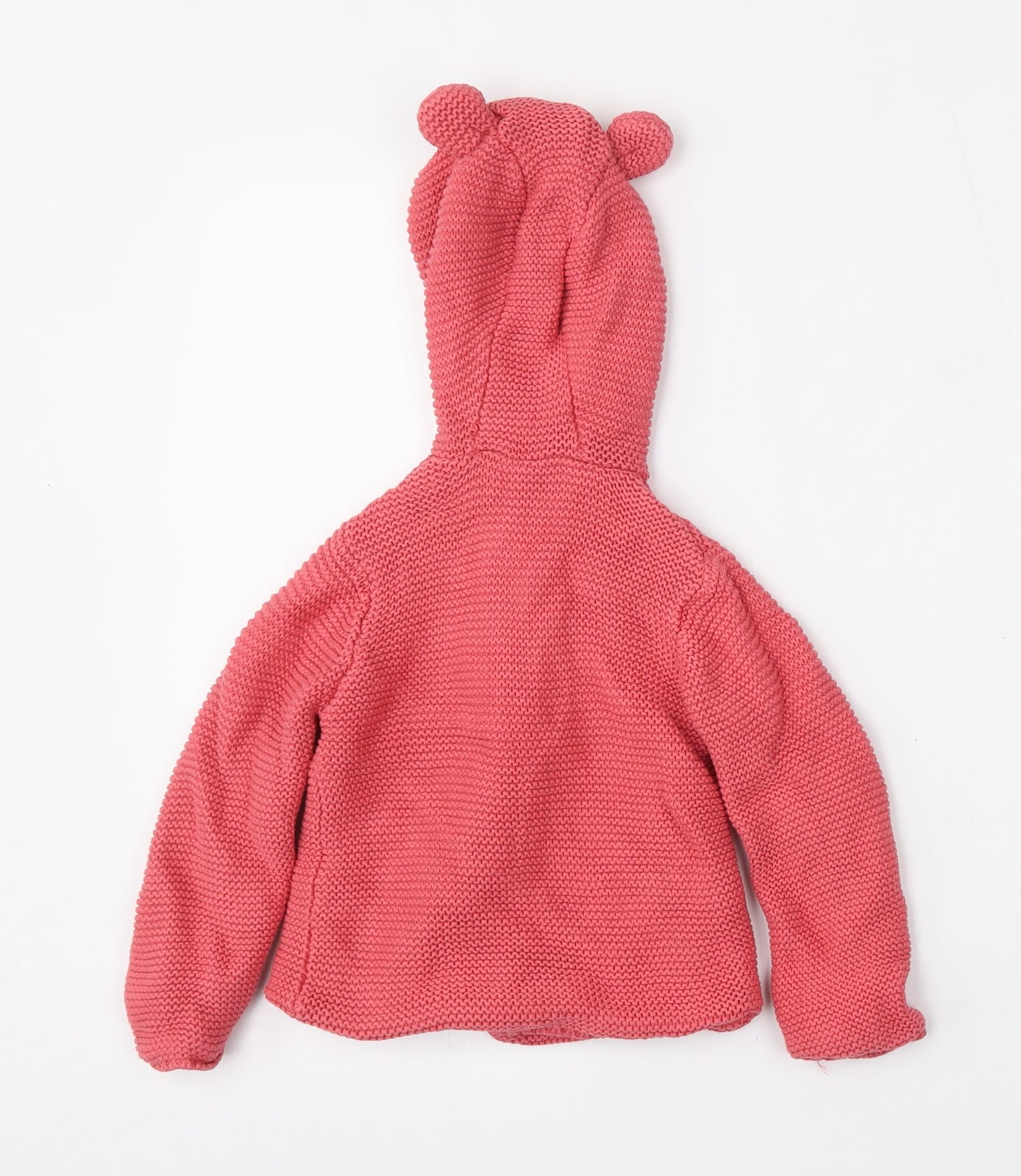 Marks and Spencer Girls Pink  Cotton Cardigan Hoodie Size 2-3 Years  Button