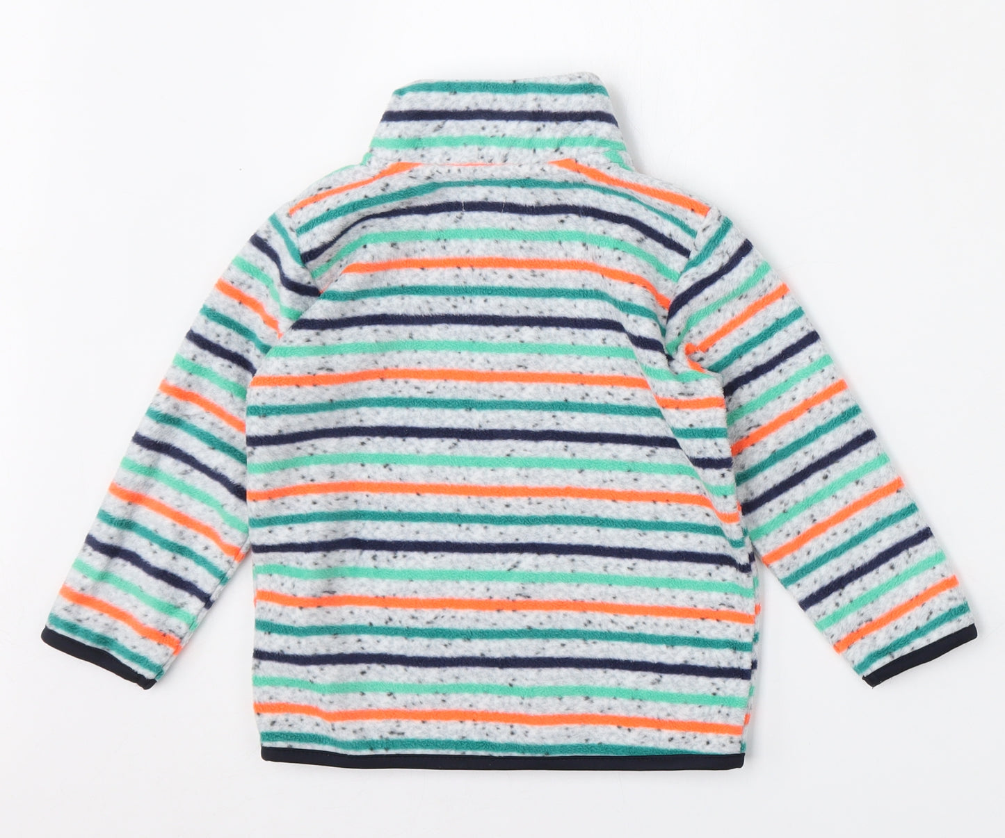 F&F Boys Multicoloured Striped Polyester Pullover Sweatshirt Size 3-4 Years  Zip - Fleece half zip