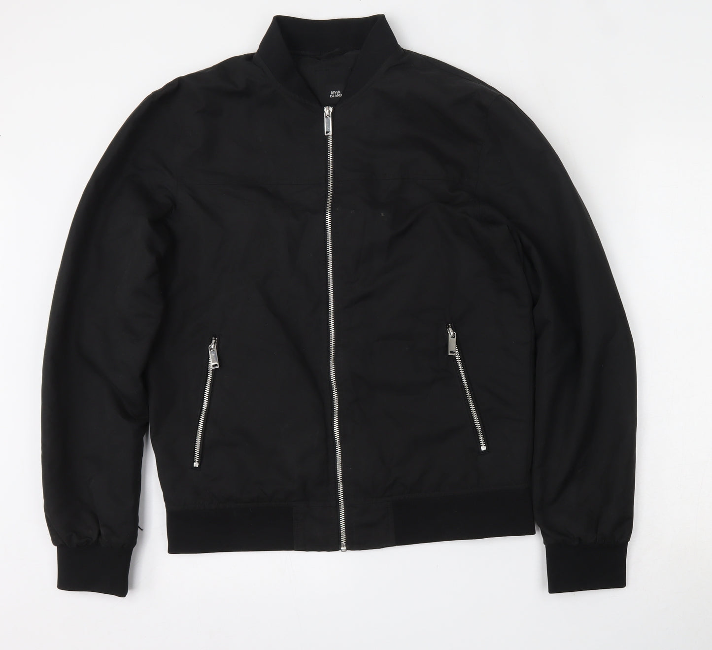 River Island Mens Black   Bomber Jacket Jacket Size M  Zip