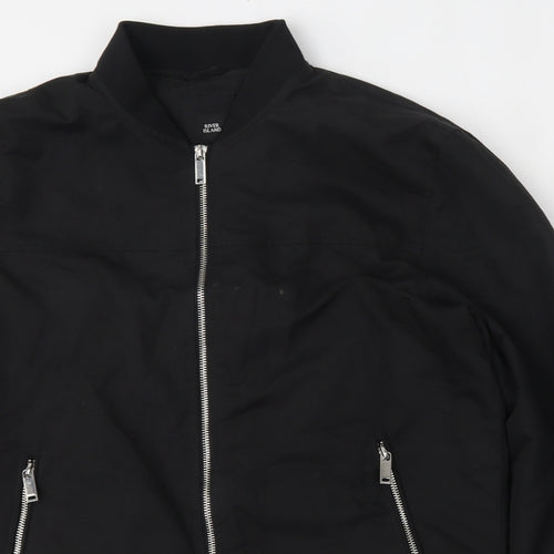 River Island Mens Black   Bomber Jacket Jacket Size M  Zip
