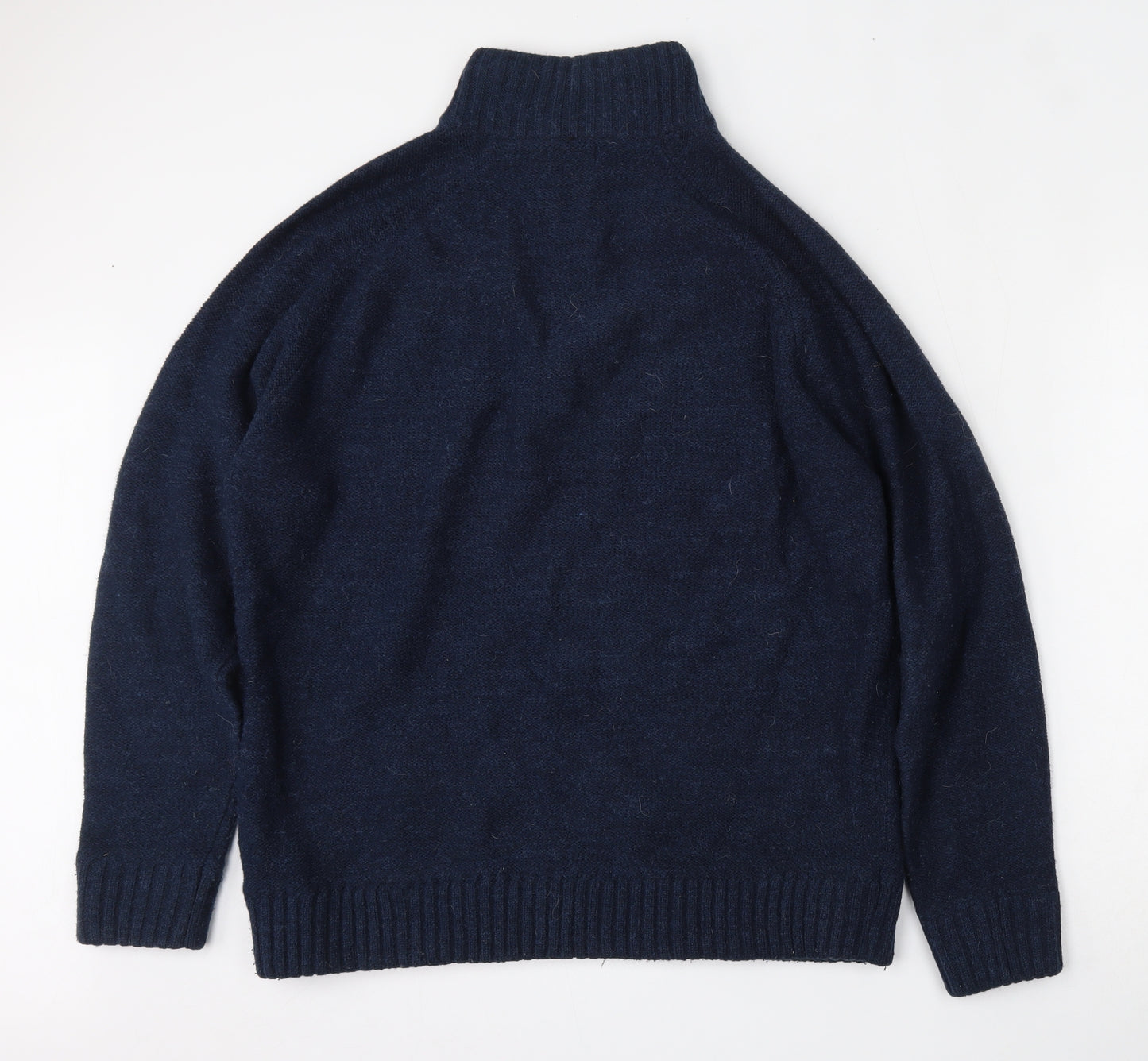 NEXT Mens Blue Mock Neck  Acrylic Pullover Jumper Size XL