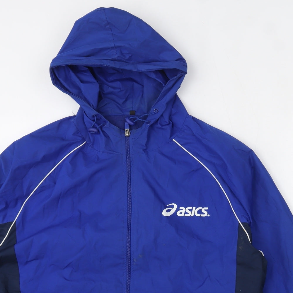 ASICS Mens Blue   Windbreaker Jacket Size L  Zip