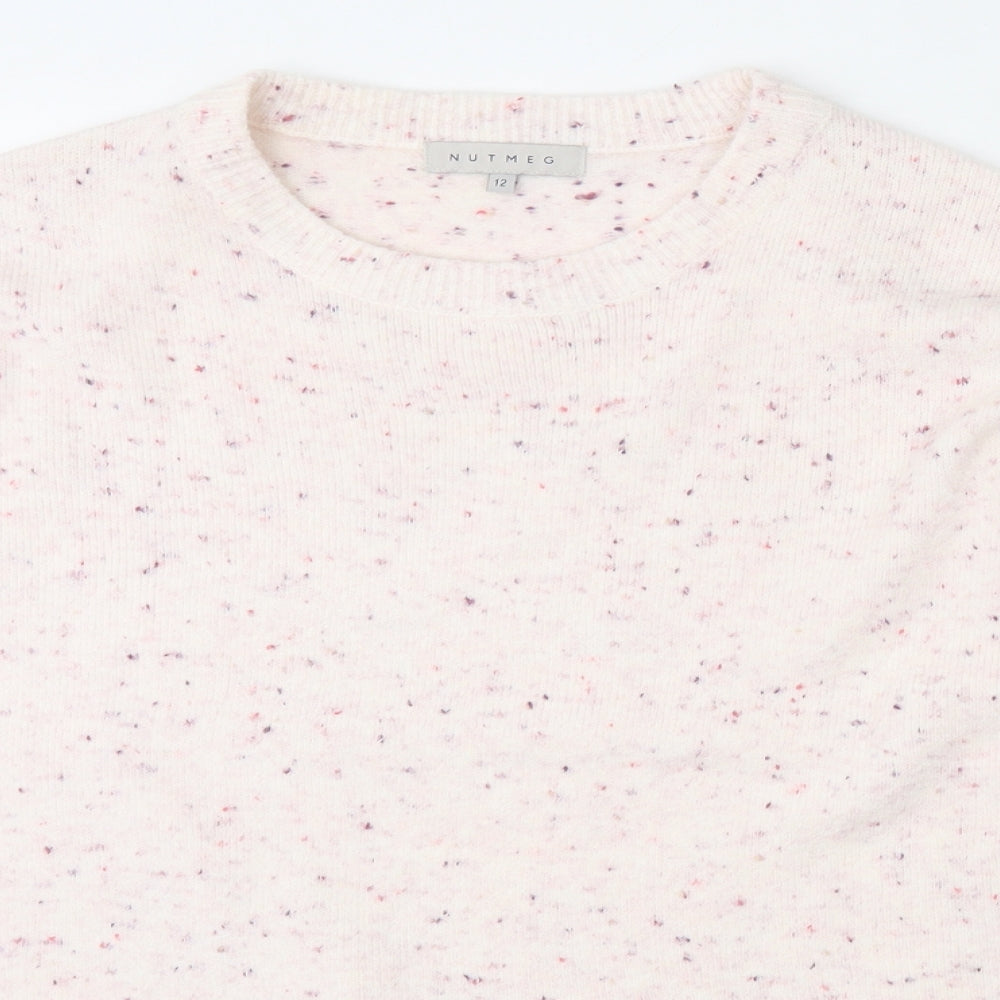 Nutmeg Womens Multicoloured Round Neck  Acrylic Pullover Jumper Size 12