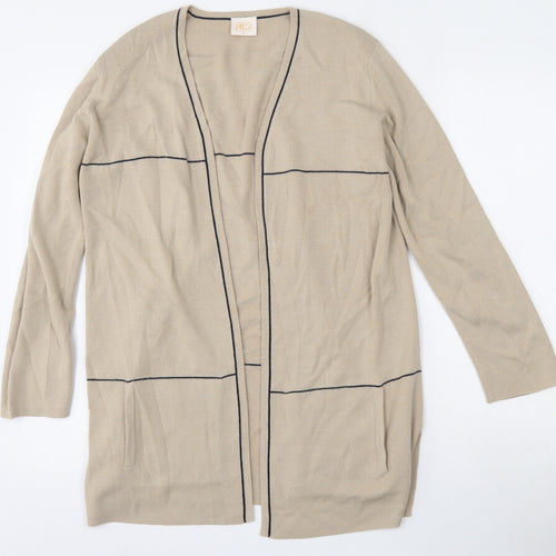 Country Casuals Womens Beige V-Neck  Wool Cardigan Jumper Size M