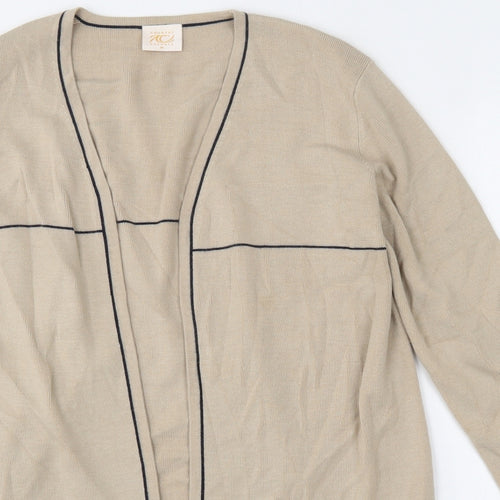 Country Casuals Womens Beige V-Neck  Wool Cardigan Jumper Size M
