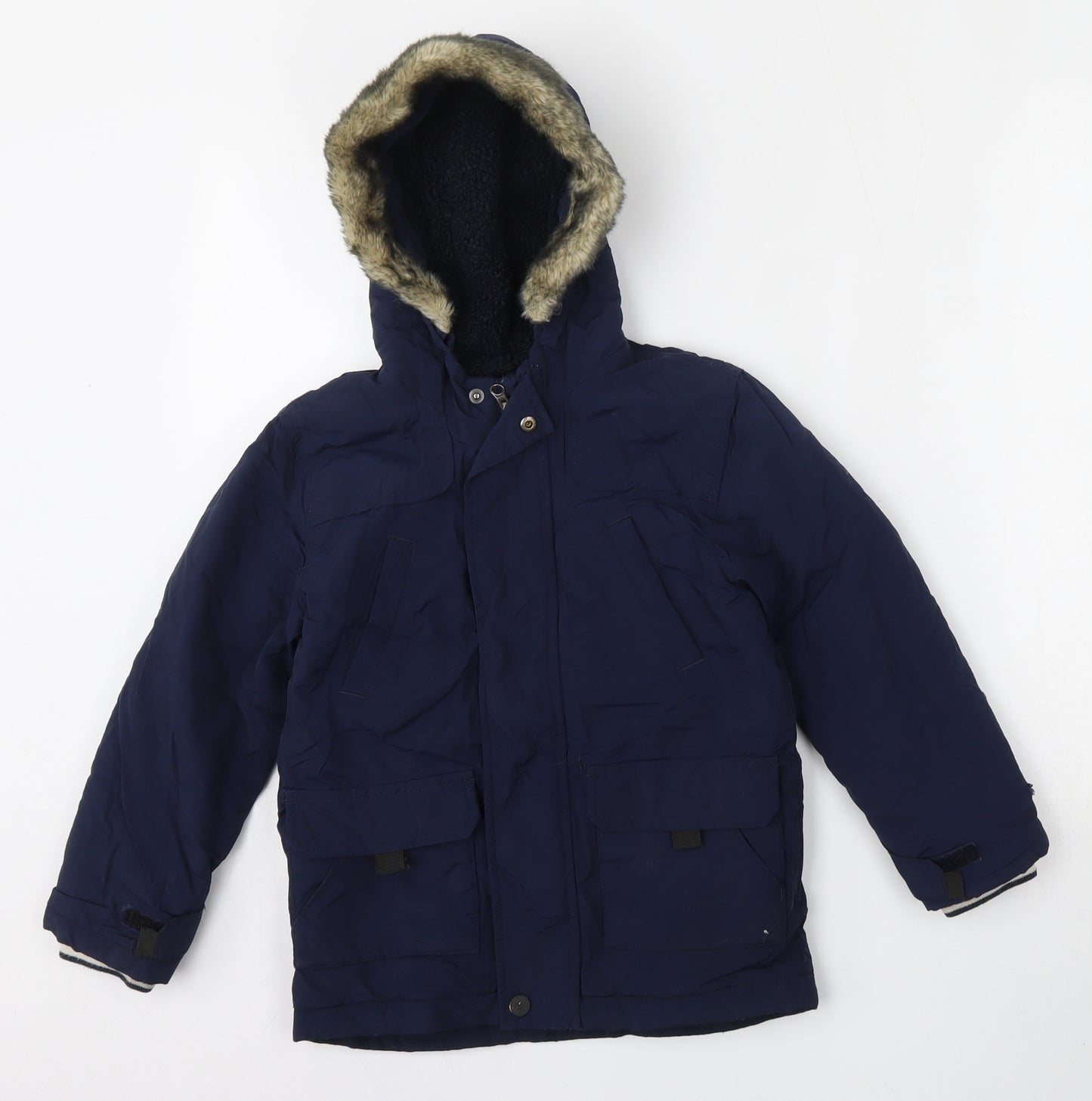 Marks and Spencer Boys Blue   Parka Jacket Size 6-7 Years  Zip