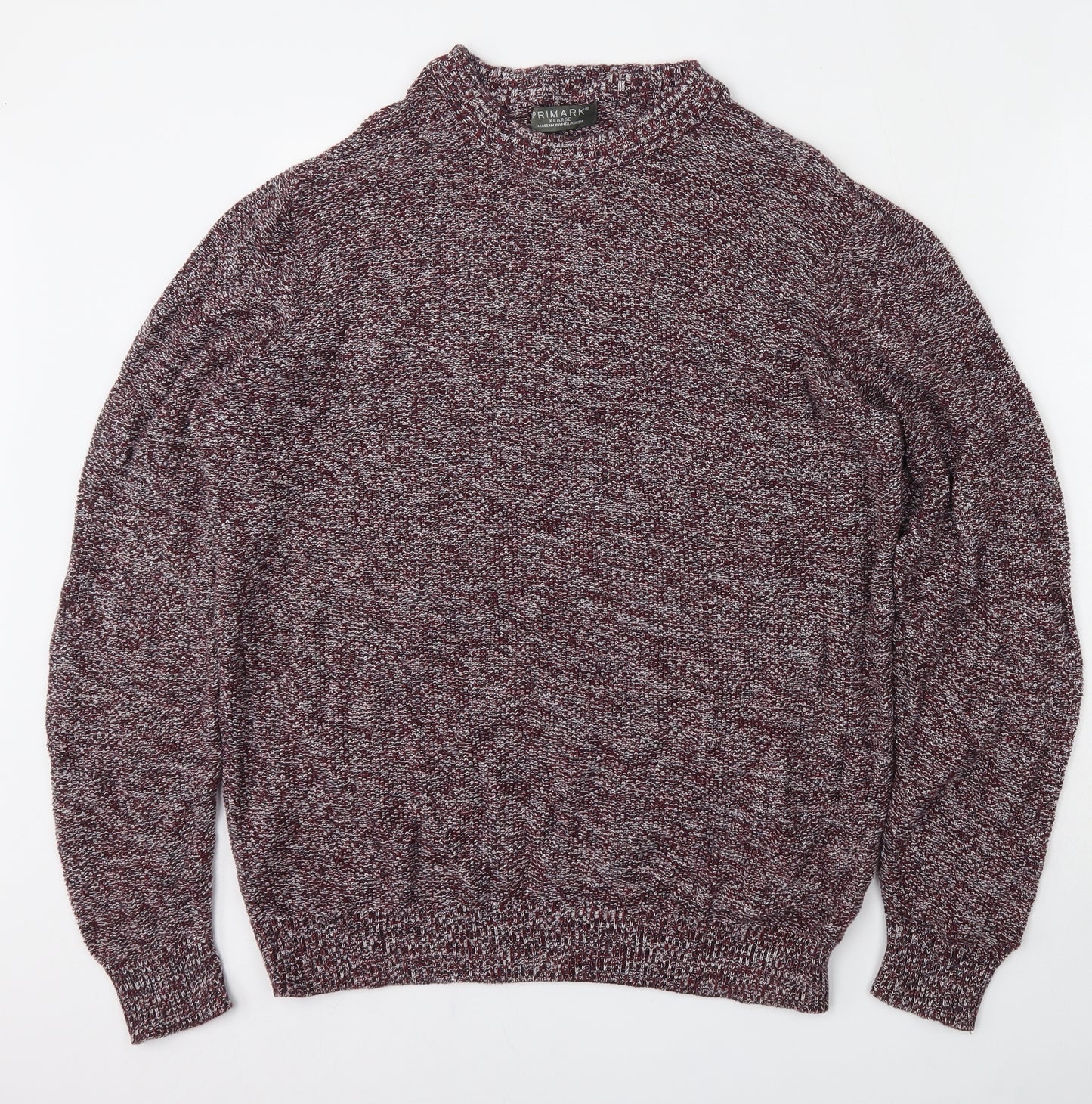 Primark Mens Multicoloured Mock Neck  Cotton Pullover Jumper Size XL