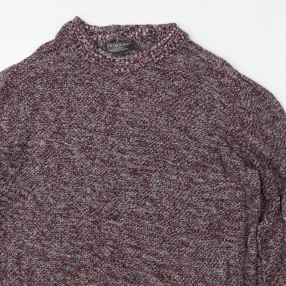 Primark Mens Multicoloured Mock Neck  Cotton Pullover Jumper Size XL