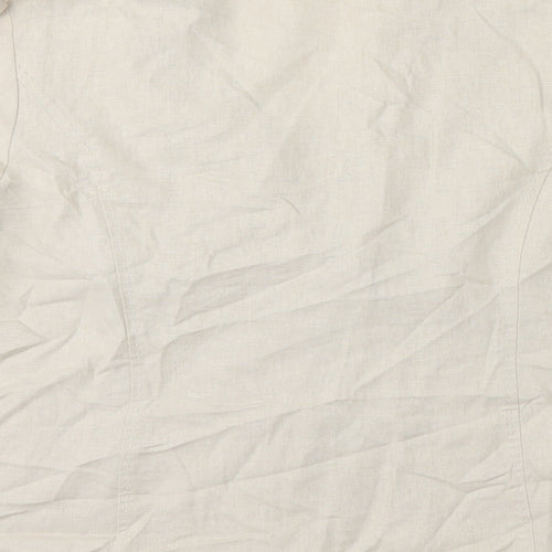 ISLE Collection Womens Beige  Linen Jacket Blazer Size 16