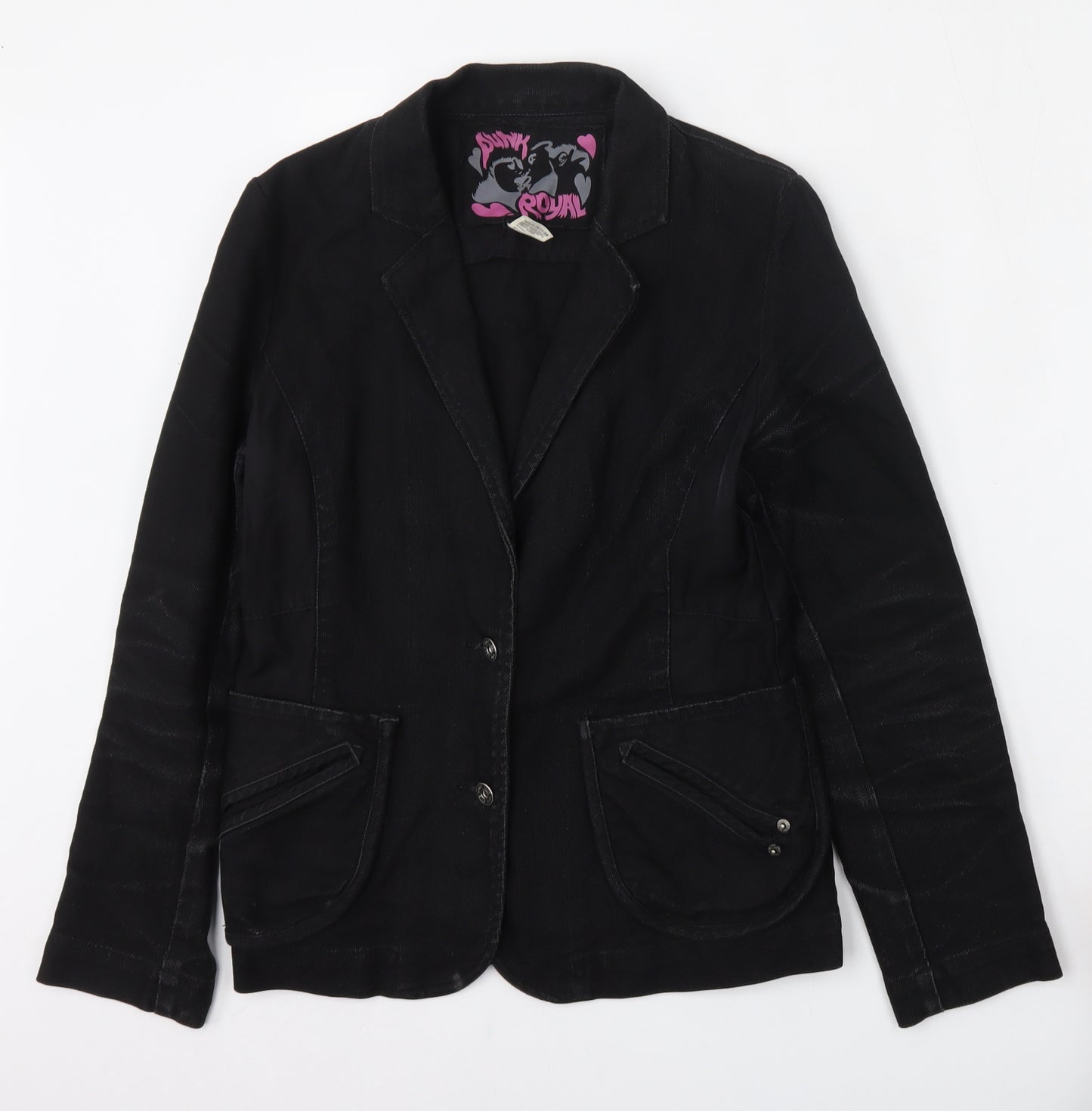 Punk Royal Womens Black   Jacket  Size S  Button