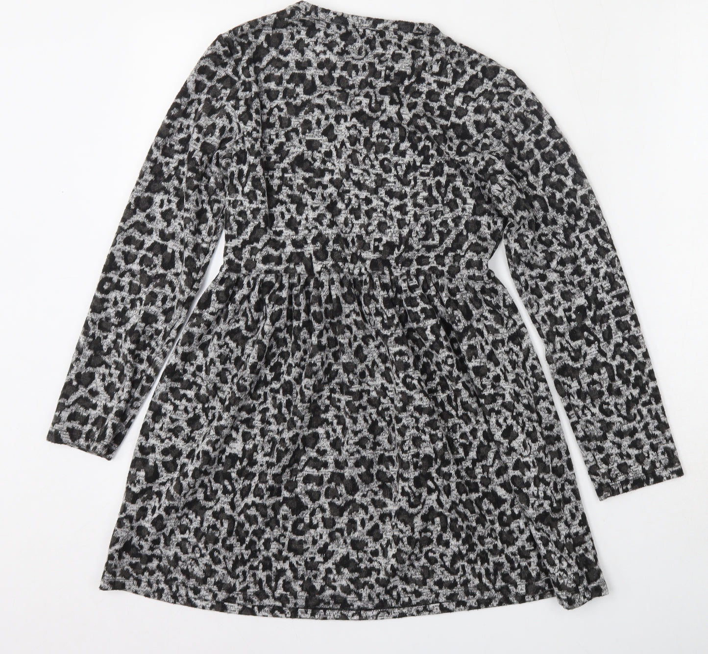 Pep and Co Girls Multicoloured Animal Print Polyester Skater Dress  Size 9-10 Years  Round Neck