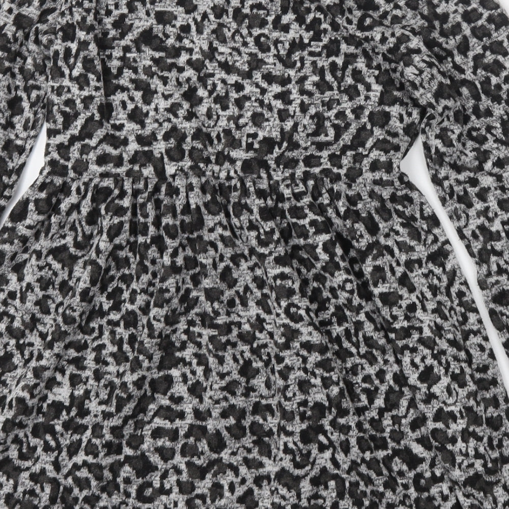 Pep and Co Girls Multicoloured Animal Print Polyester Skater Dress  Size 9-10 Years  Round Neck