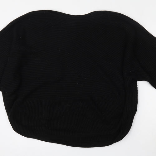 Dorothy Perkins Womens Black Boat Neck  Acrylic Pullover Jumper Size M