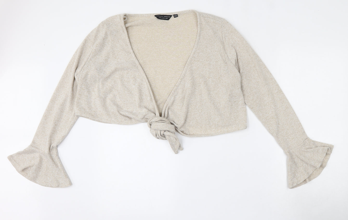 Dorothy Perkins Womens Beige V-Neck  Polyester Cardigan Jumper Size 16