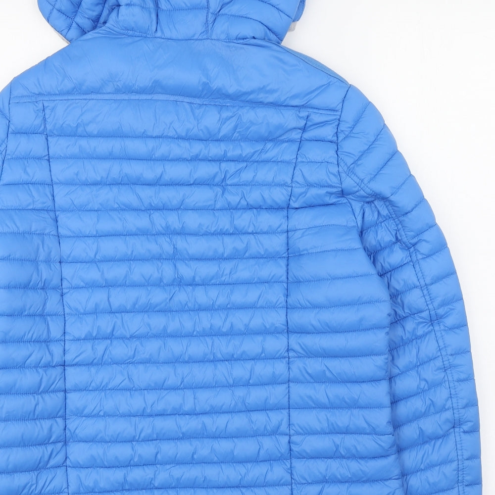 Frieda & Freddies New York Womens Blue   Quilted Coat Size 14  Zip