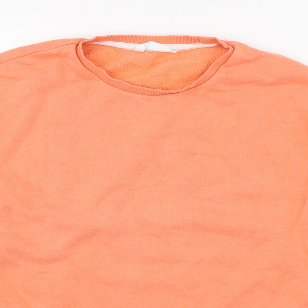 Marks and Spencer Girls Orange  Cotton Pullover Sweatshirt Size 12-13 Years  Pullover
