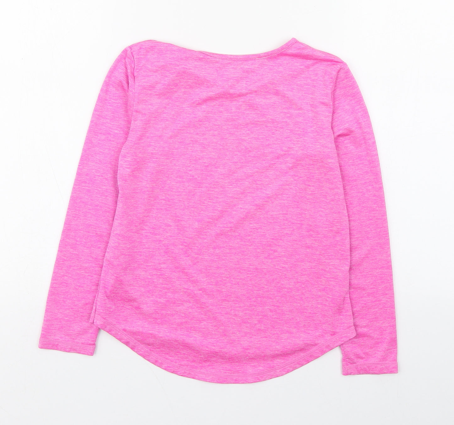 Dunnes Stores Girls Pink  Polyester Basic T-Shirt Size 7-8 Years Round Neck Pullover