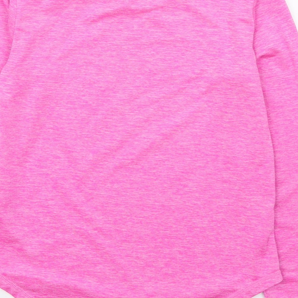 Dunnes Stores Girls Pink  Polyester Basic T-Shirt Size 7-8 Years Round Neck Pullover