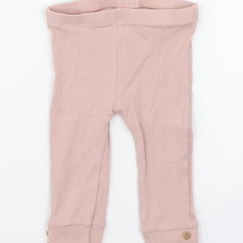 TU Girls Pink  Cotton Jogger Leggings Size 6-9 Months