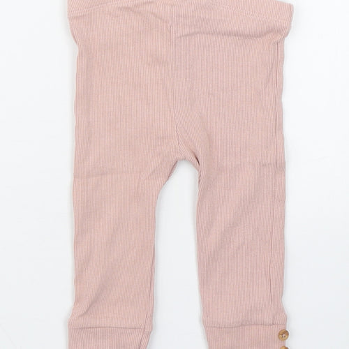 TU Girls Pink  Cotton Jogger Leggings Size 6-9 Months