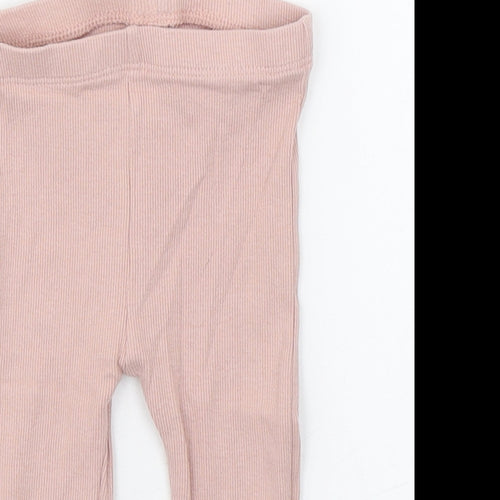 TU Girls Pink  Cotton Jogger Leggings Size 6-9 Months