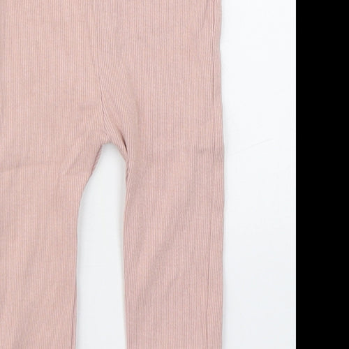 TU Girls Pink  Cotton Jogger Leggings Size 6-9 Months