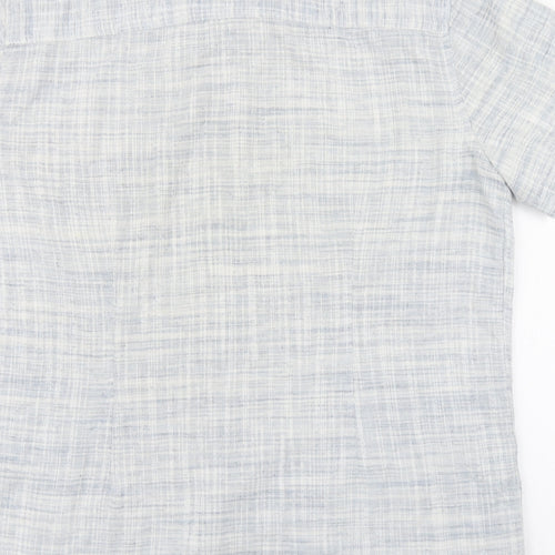 Authentic Casual Wear Mens Blue  Polyester  Button-Up Size L Collared Button